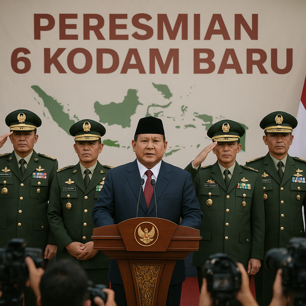 Prabowo Resmikan 6 Kodam Baru: Kepulauan Riau hingga NTB