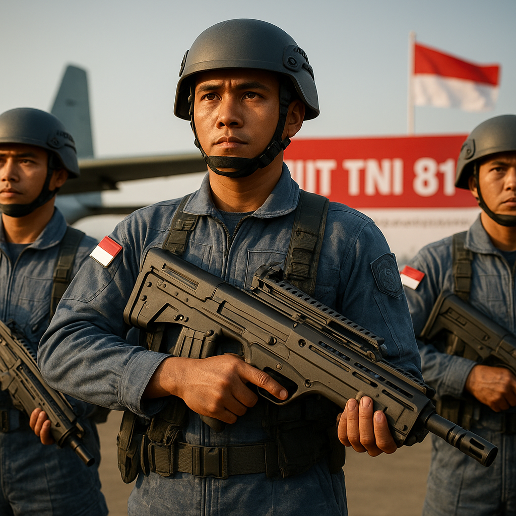 Korpasgat TNI AU Muncul dengan Senapan Serbu Bullpup Malyuk Vulcan-M pada HUT TNI ke-81