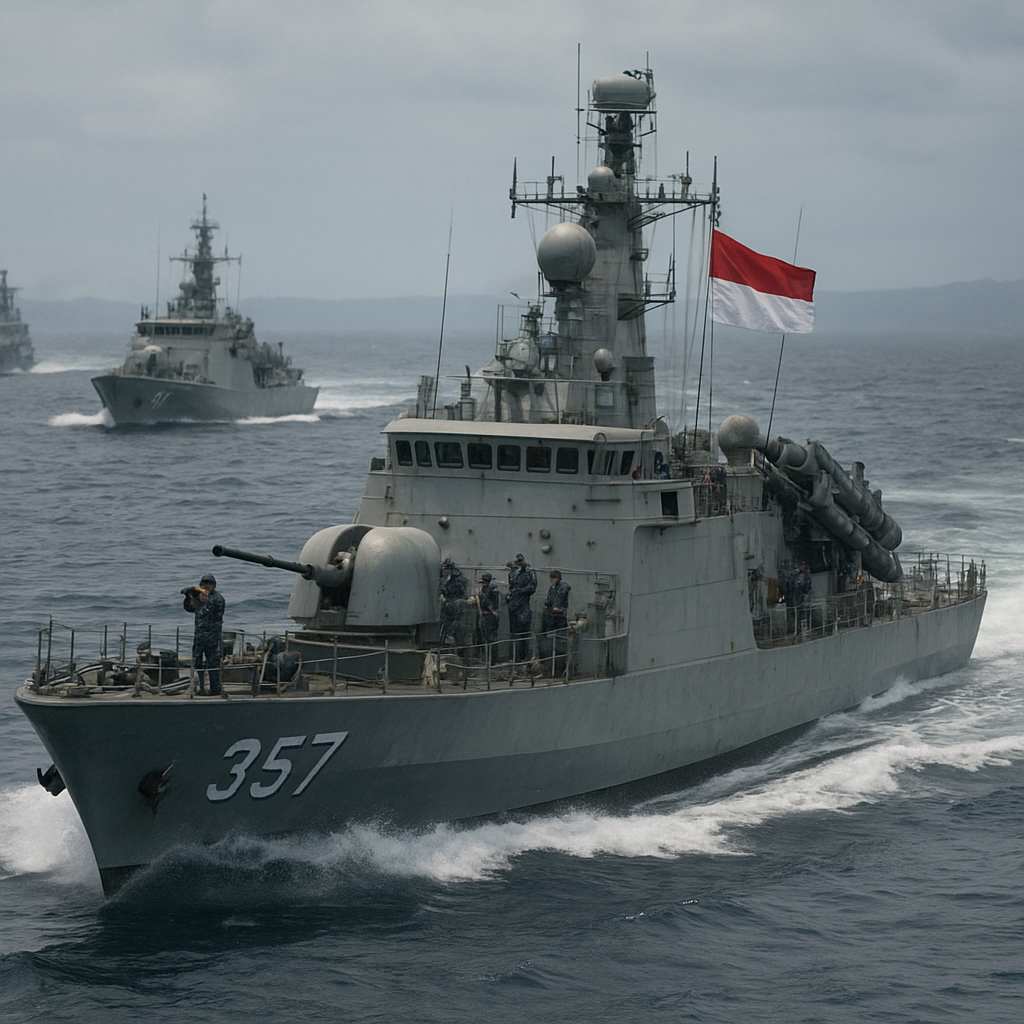 KRI Bung Tomo Perkuat Latihan Kapal Perang dengan Manuver Formasi Zig-Zag dan Sinkronisasi Senjata