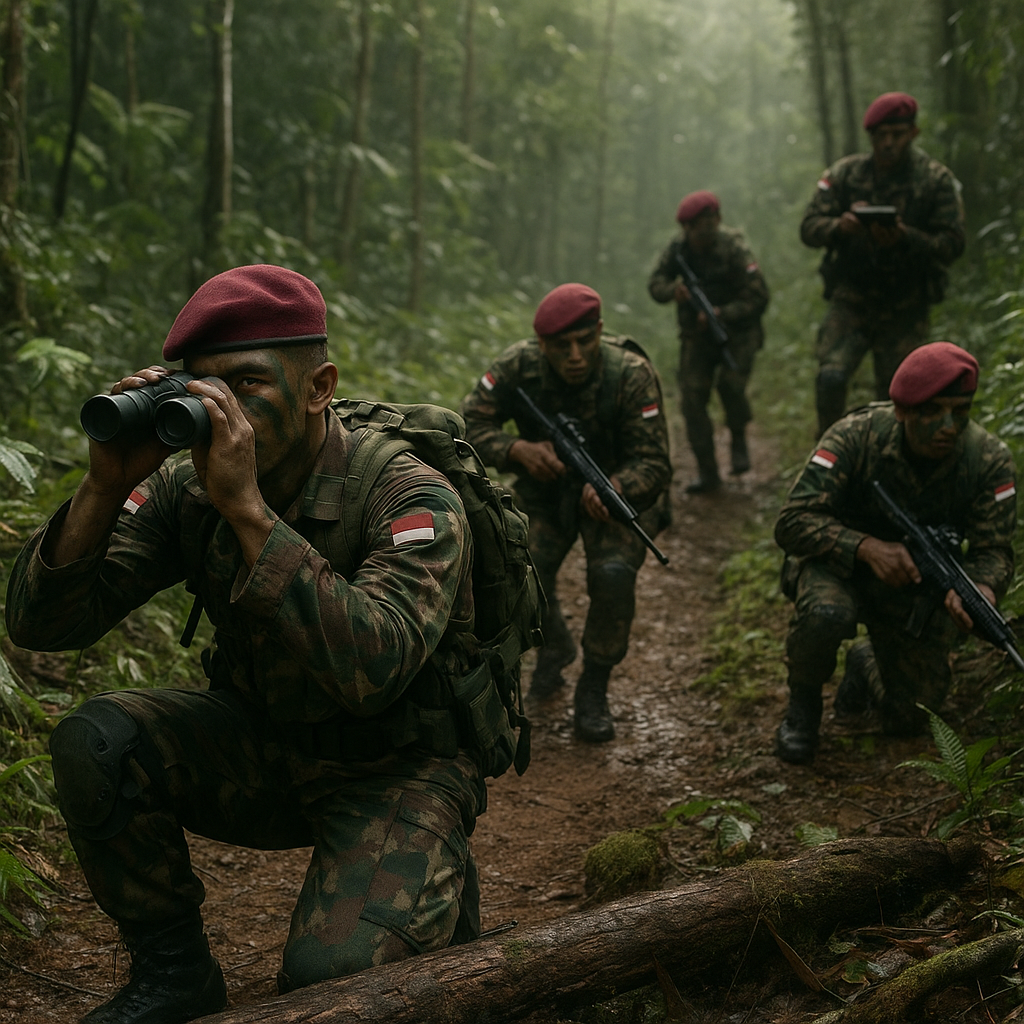 Kopassus Latihan Raid di Hutan Tropis: Prosedur Infiltrasi Tim Penyerang dalam Simulasi Medan Sebenarnya