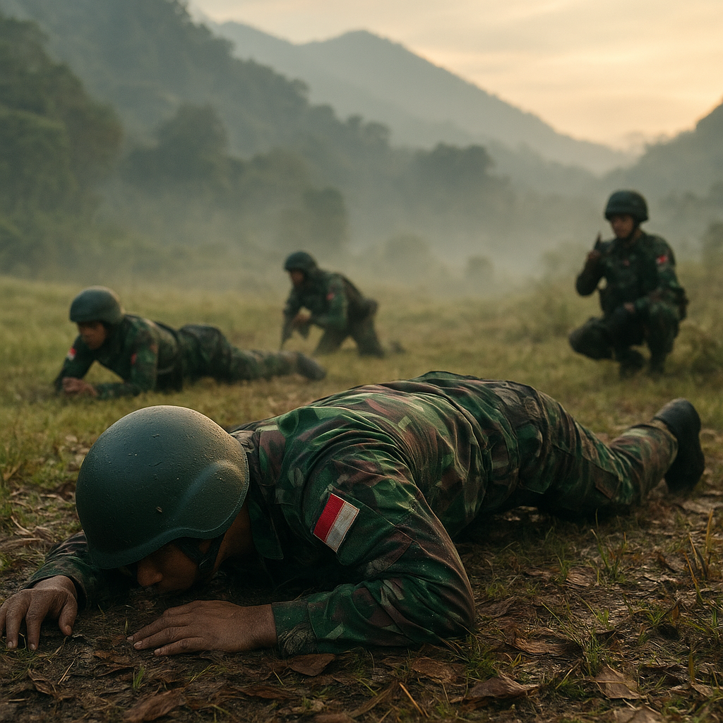 Latihan Taktis Satuan Raider: Prosedur Infiltrasi dengan Teknik Low Crawl dan High Crawl