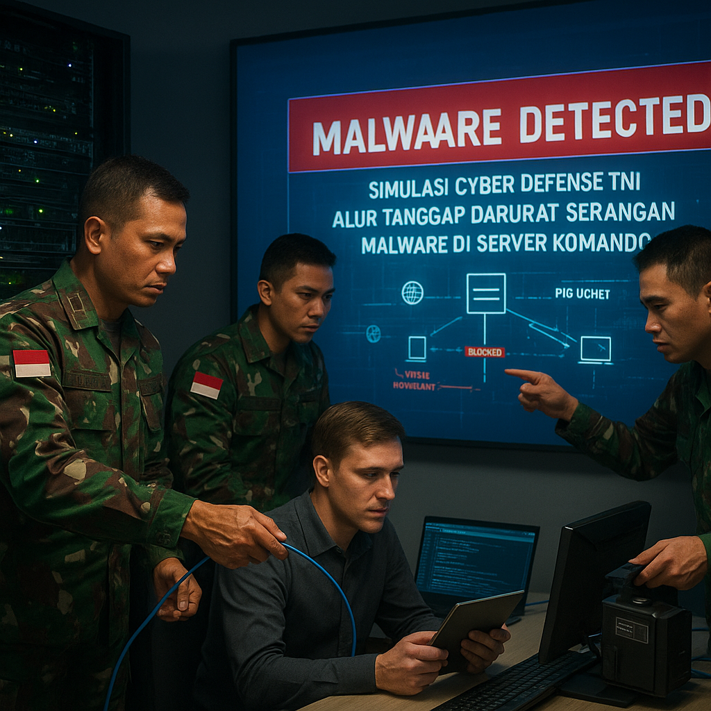 Simulasi Cyber Defense TNI: Alur Tanggap Darurat Serangan Malware di Server Komando