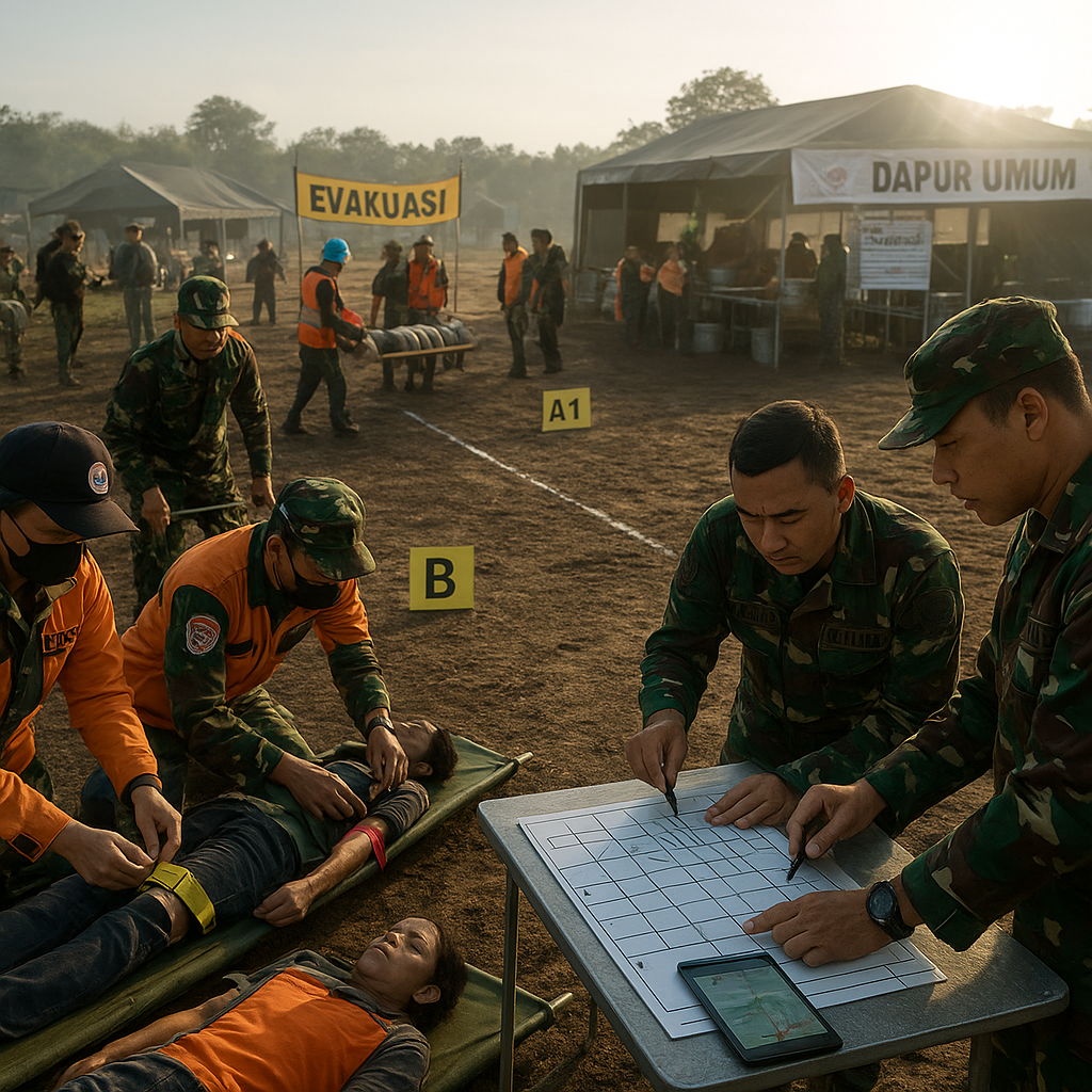 Latihan Bantuan Bencana TNI-BNPB: Prosedur Evakuasi dan Pendirian Dapur Umum Terstruktur