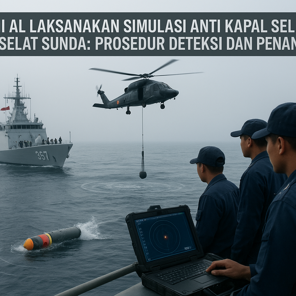 TNI AL Laksanakan Simulasi Anti Kapal Selam di Selat Sunda: Prosedur Deteksi dan Penangkalan
