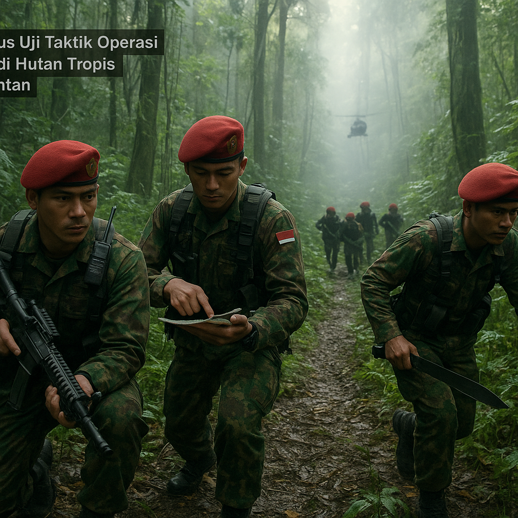 Kopassus Uji Taktik Operasi Khusus di Hutan Tropis Kalimantan