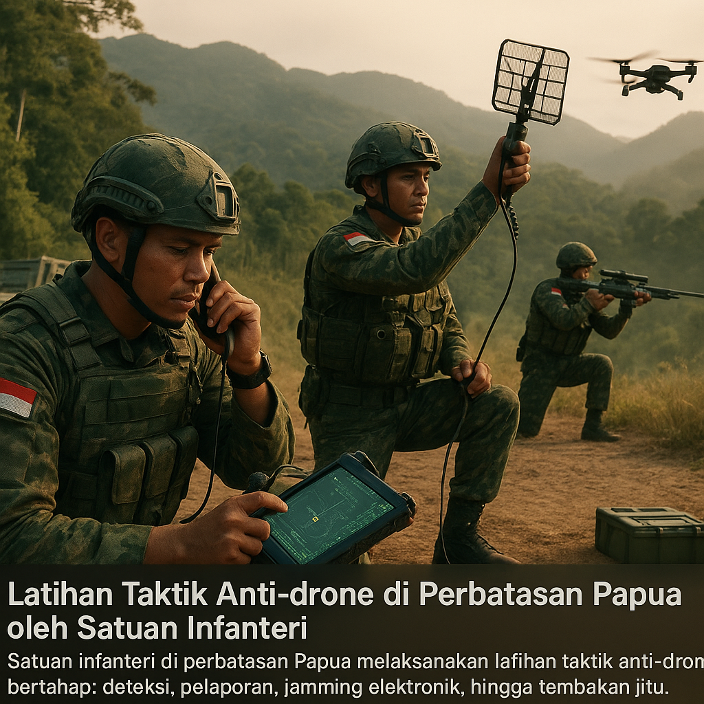 Latihan Taktik Anti-drone di Perbatasan Papua oleh Satuan Infanteri