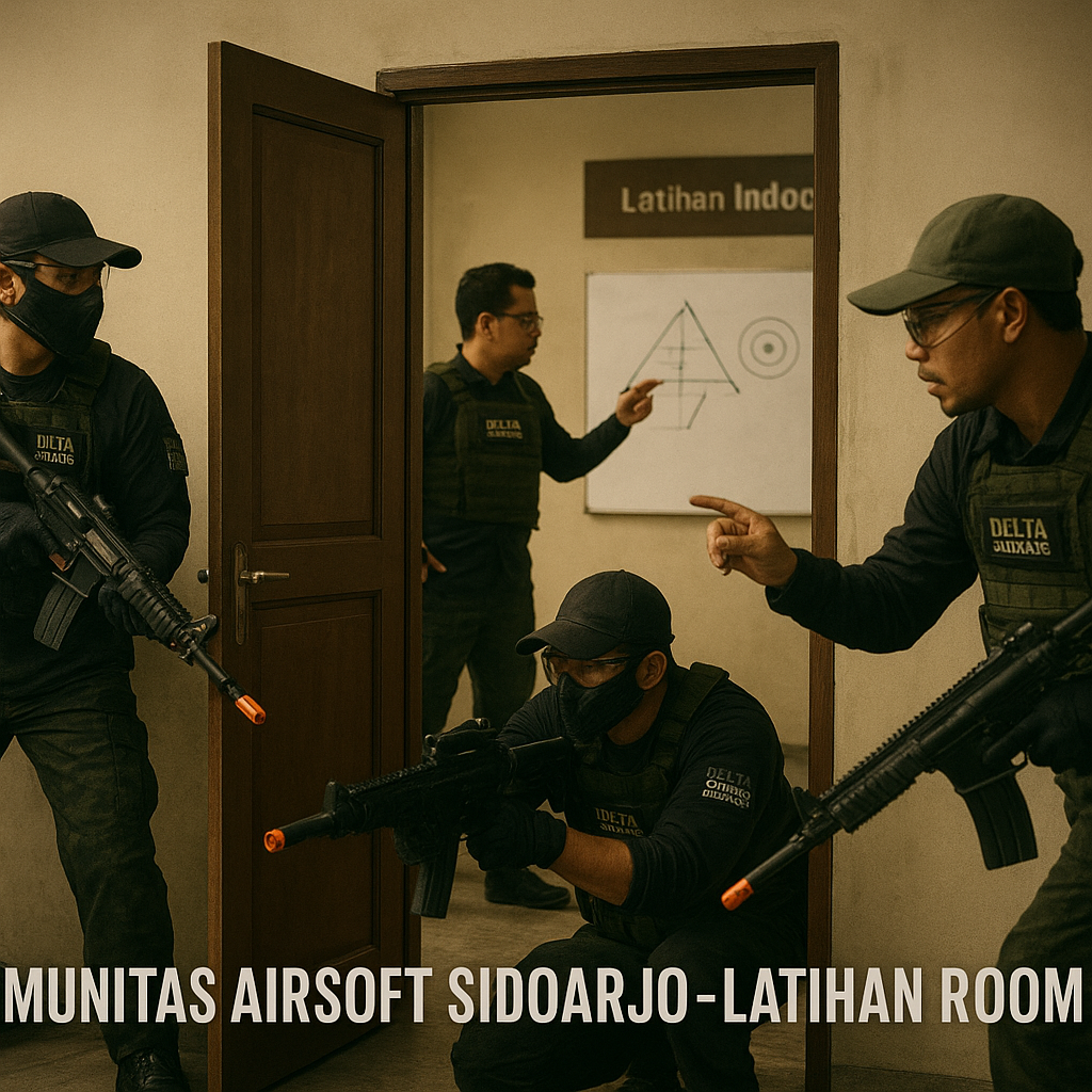Komunitas Airsoft Sidoarjo Bedah Taktik Room Clearing dalam Latihan Indoor