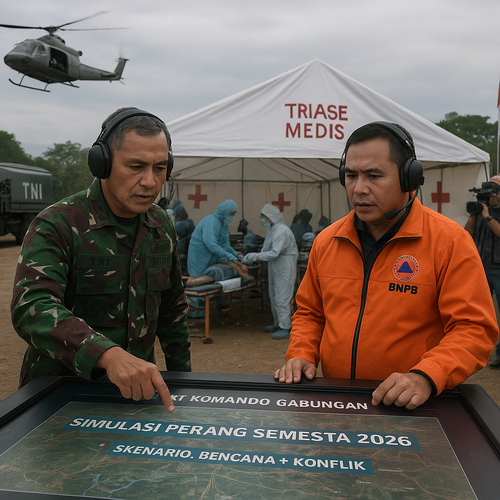 Simulasi Perang Semesta 2026: Kolaborasi TNI dan BNPB Menghadapi Dampak Bencana Akibat Konflik