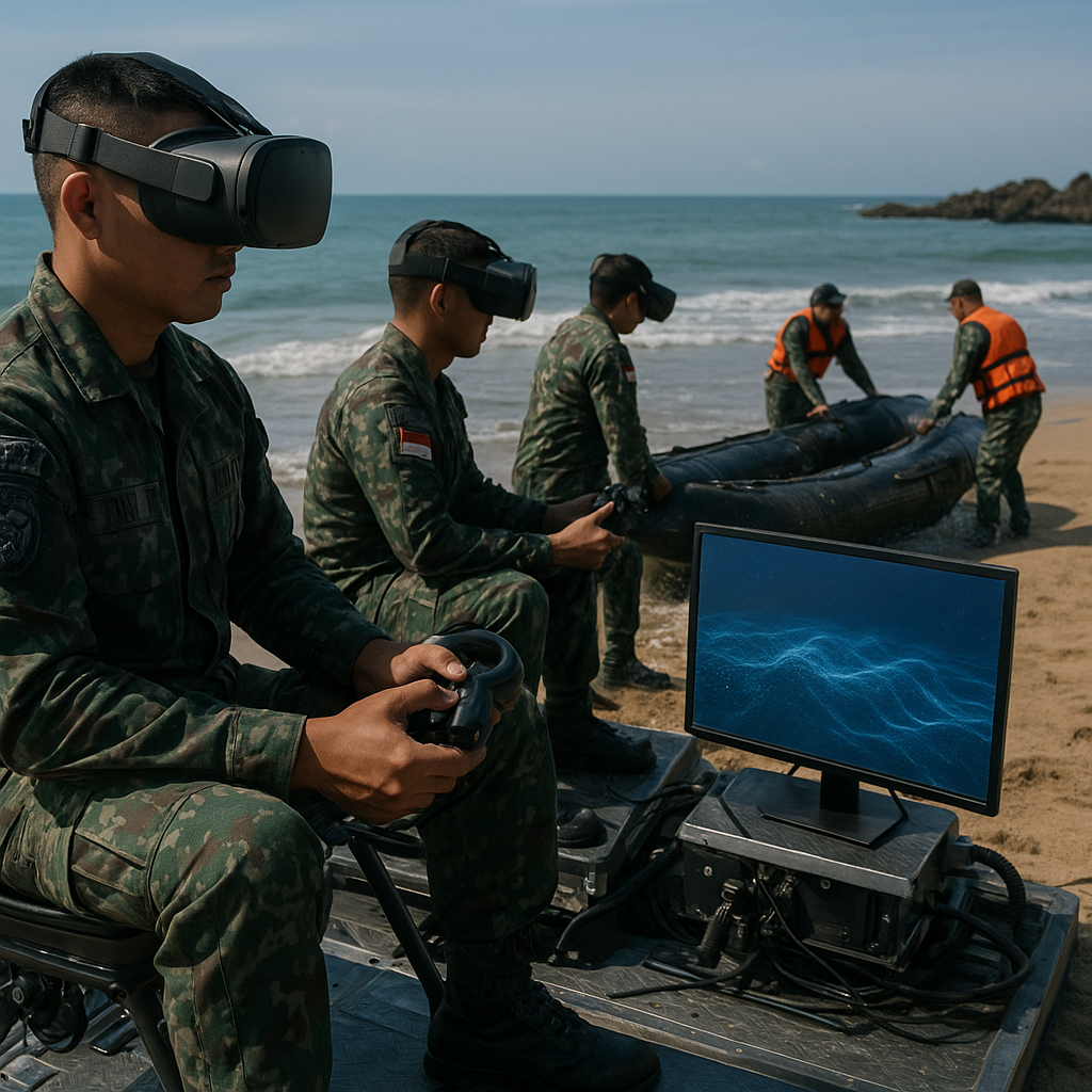 Marinir TNI AL Gunakan Teknologi VR dalam Latihan Pendaratan Perahu Karet