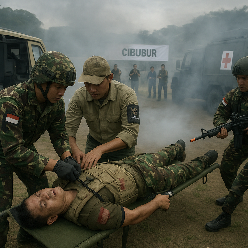 Komunitas Militer Indonesia Adakan Simulasi Battlefield Medis dengan Korps Karet Hitam