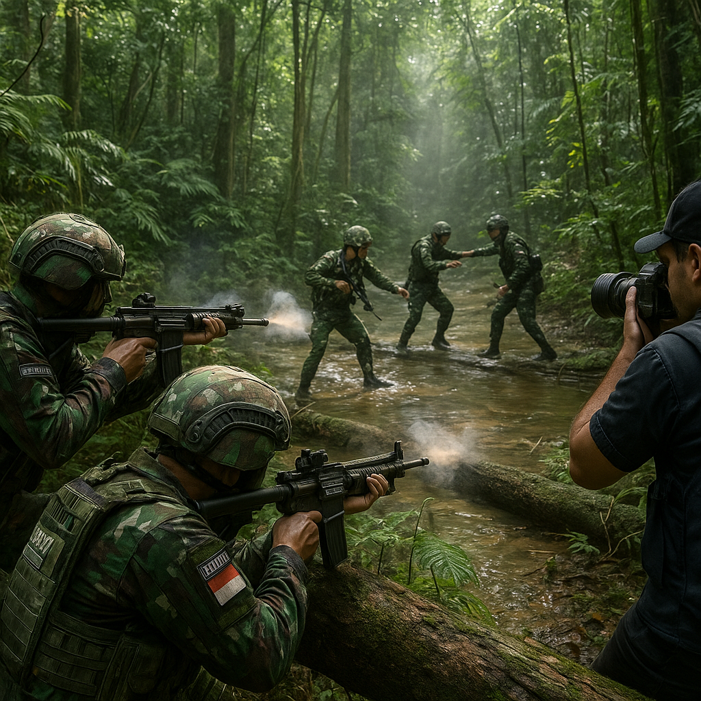 Simulasi Pertempuran Jarak Dekat di Rimba Raya: Batalyon 700 Gunakan Taktik Flanking