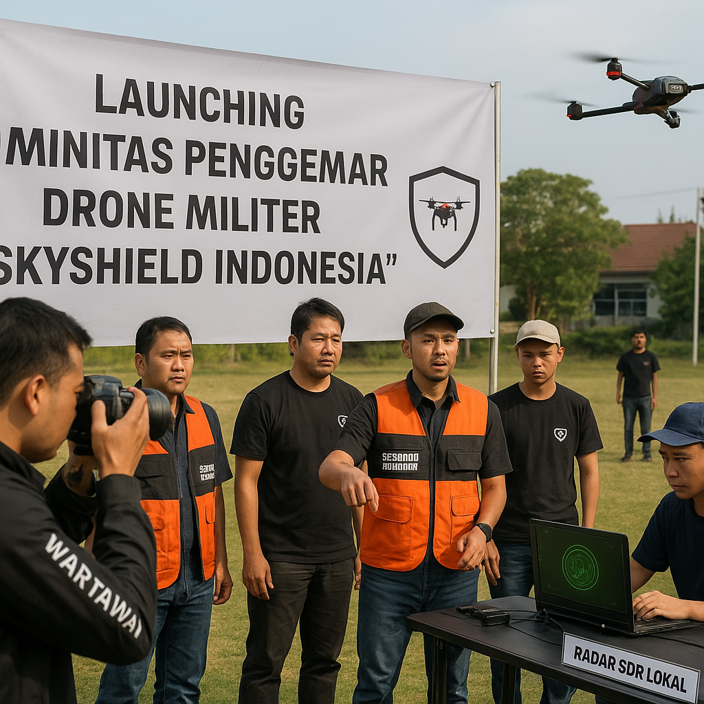 Launching Komunitas Penggemar Drone Militer 'Skyshield Indonesia' dengan Simulasi Pertahanan Udara