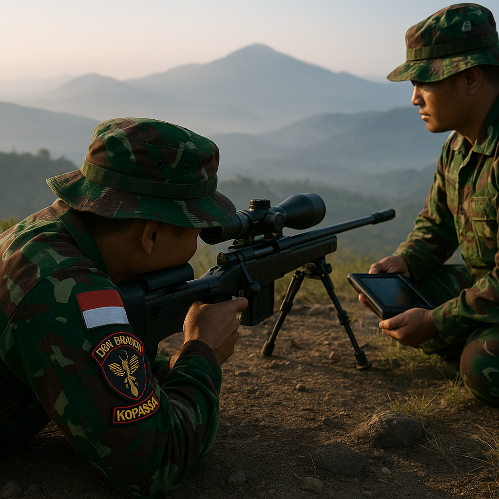 Sniper TNI AD Latihan Menembak Jarak Jauh 1.200 Meter Pakai Sistem Mildot dan Data Lingkungan