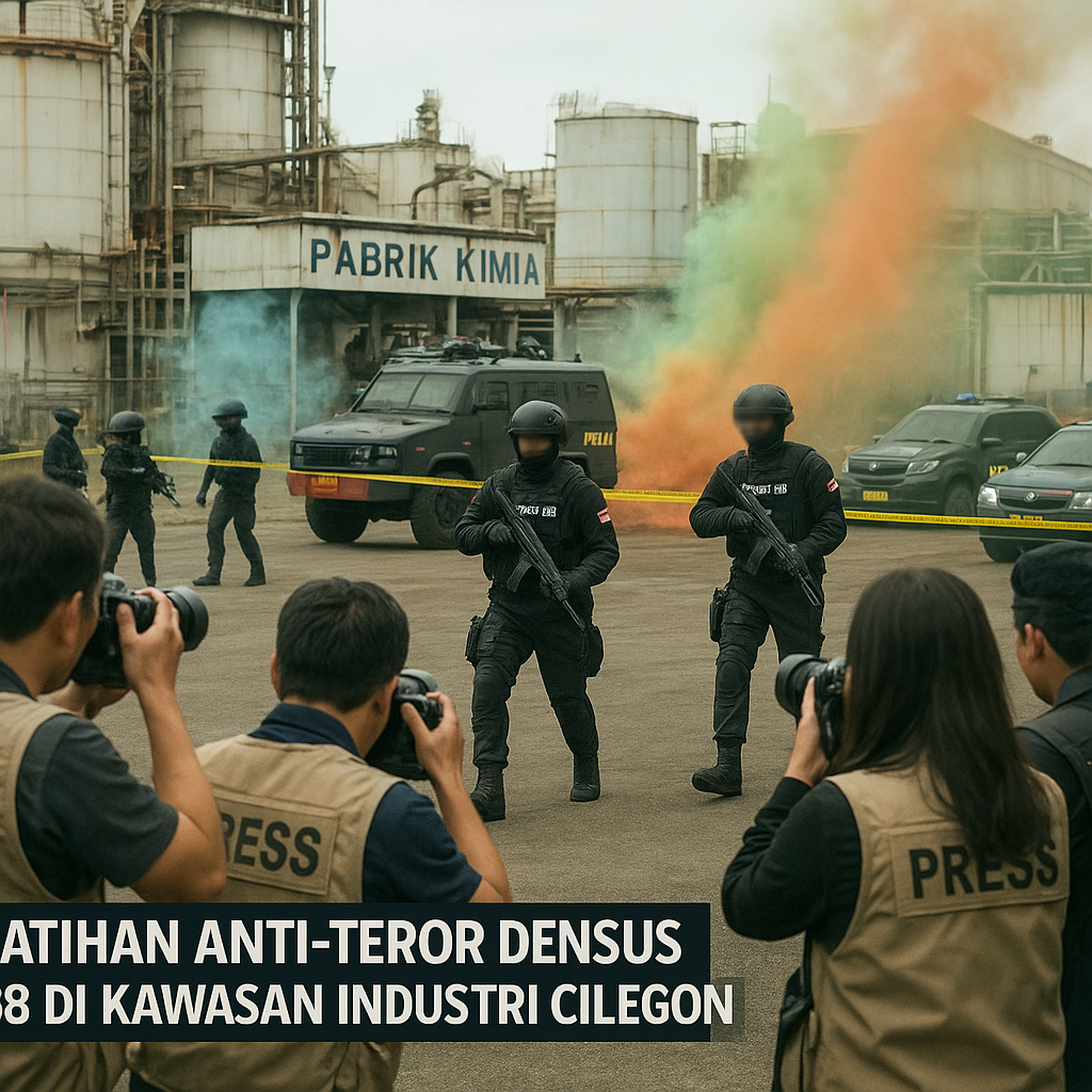 Latihan Anti-Teror Densus 88 di Kawasan Industri Cilegon