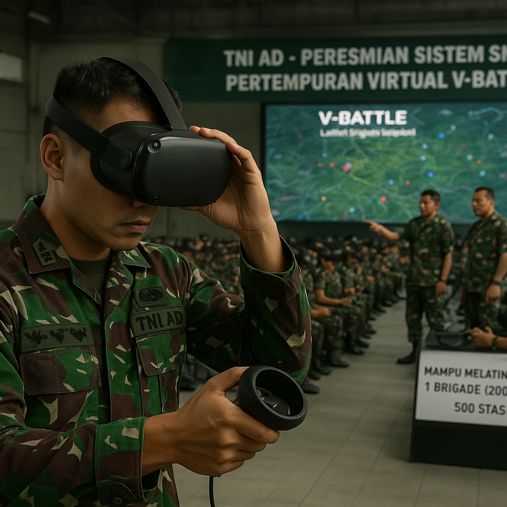 TNI AD Perkenalkan Sistem Simulasi Pertempuran Virtual V-Battle untuk Latihan Brigade Infanteri