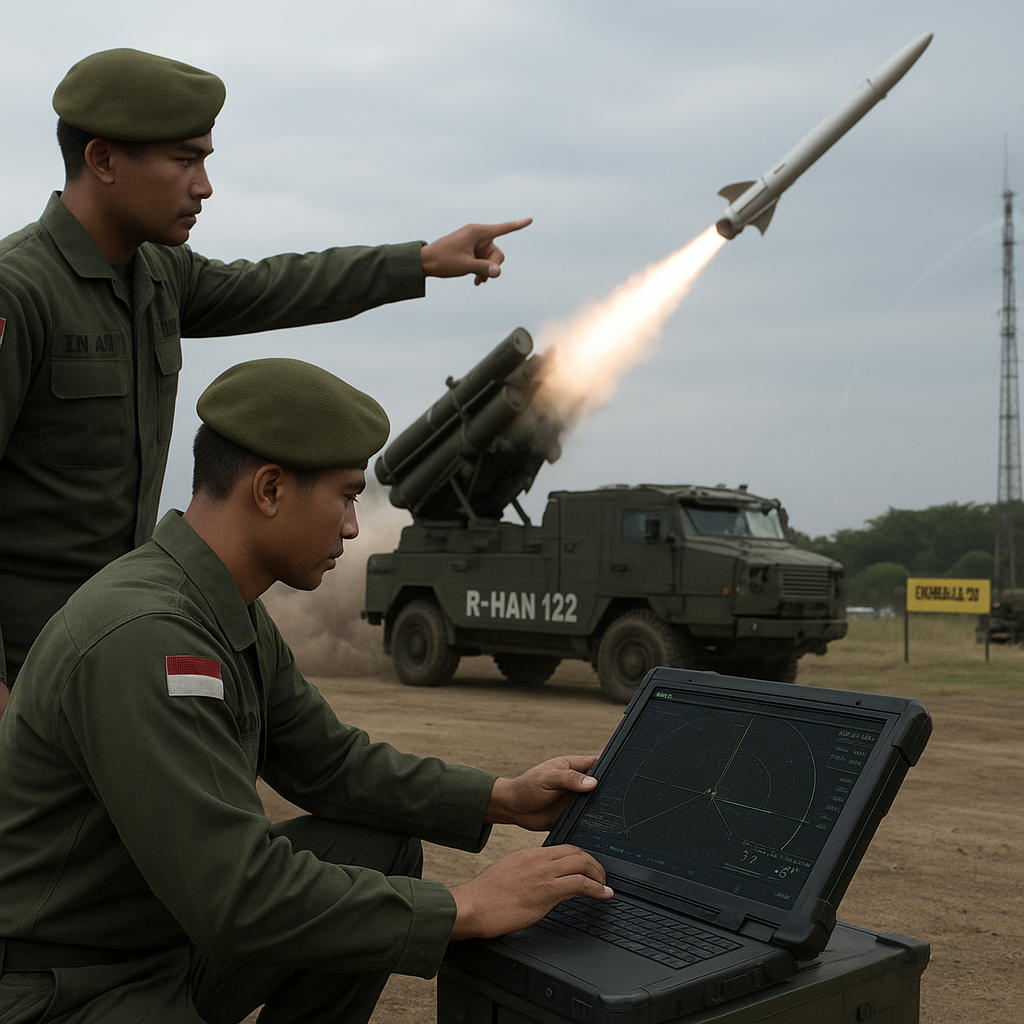 Simulasi Pertahanan Udara: Bedah Cara Kerja Sistem Rudal R-HAN 122 oleh Artileri Pertahanan Udara TNI AD