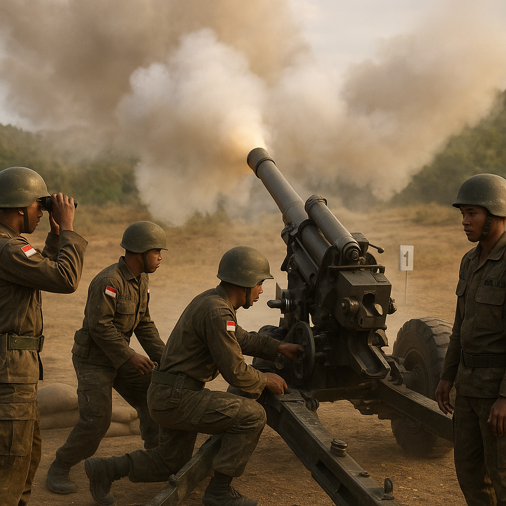 Panduan Teknis Penembakan Meriam M101 TNI AD: Setting Elevasi, Pemilihan Amunisi, dan Koreksi Bidik
