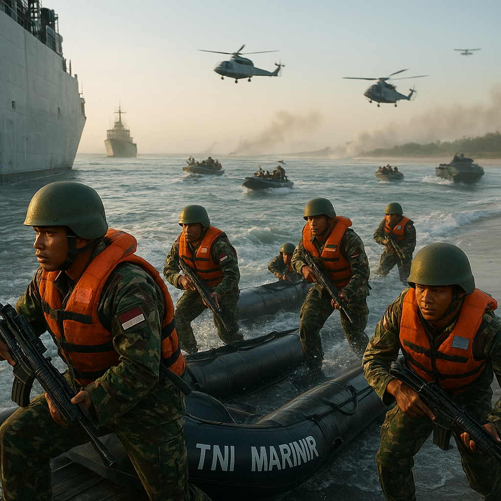 Bedah Manuver Tempur Marinir: Taktik Amphibi Assault dari Kapal Induk ke Pantai Musuh