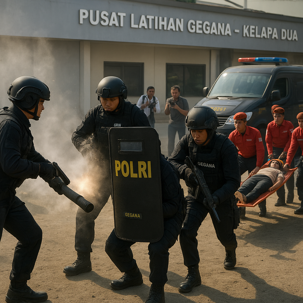 Simulasi Penyelamatan Sandera oleh Satuan Gegana Polri: Prosedur Breach, Bangun Clear, dan Evakuasi