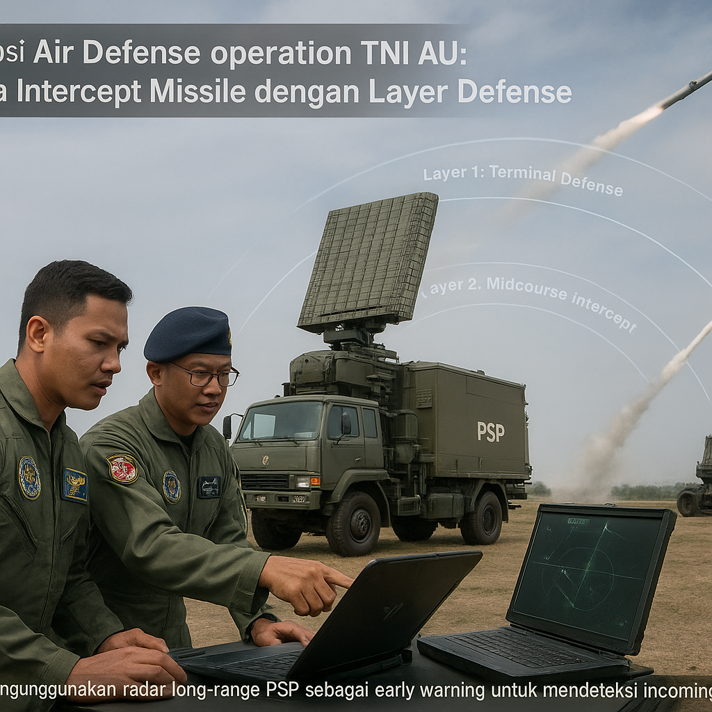 Simulasi Air Defense Operation TNI AU: Skema Intercept Missile dengan Layer Defense