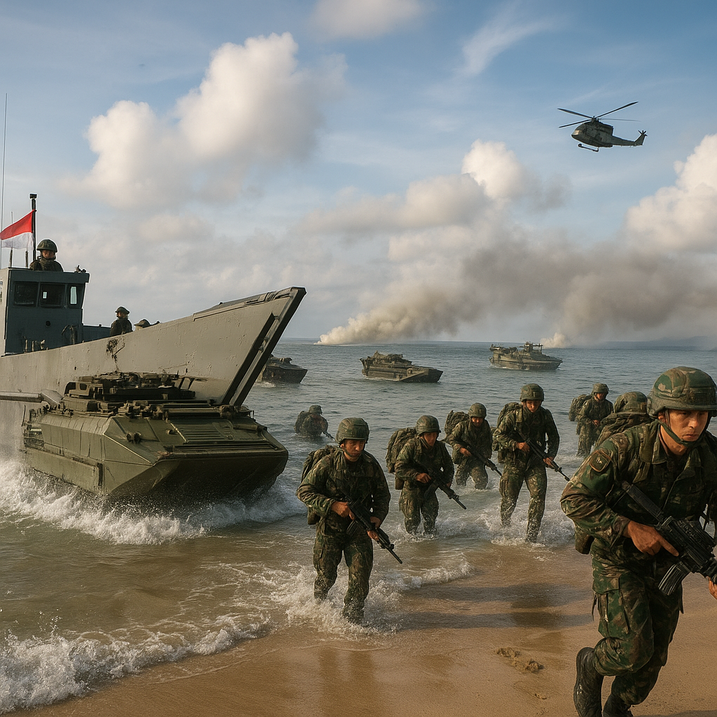 Analisis Prosedur Amphibious Assault TNI AL: Tahapan Landing dari Kapal ke Pantai