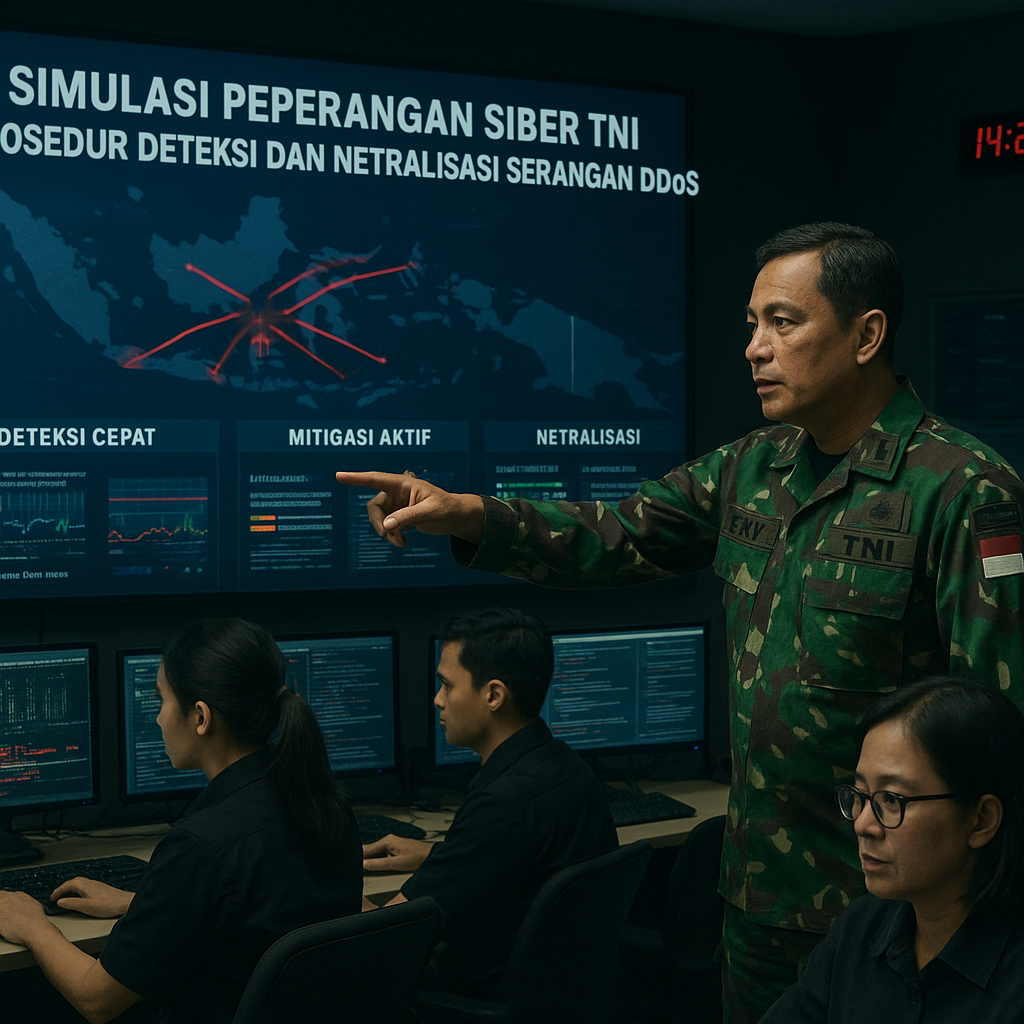 Simulasi Peperangan Siber TNI: Prosedur Deteksi dan Netralisasi Serangan DDoS