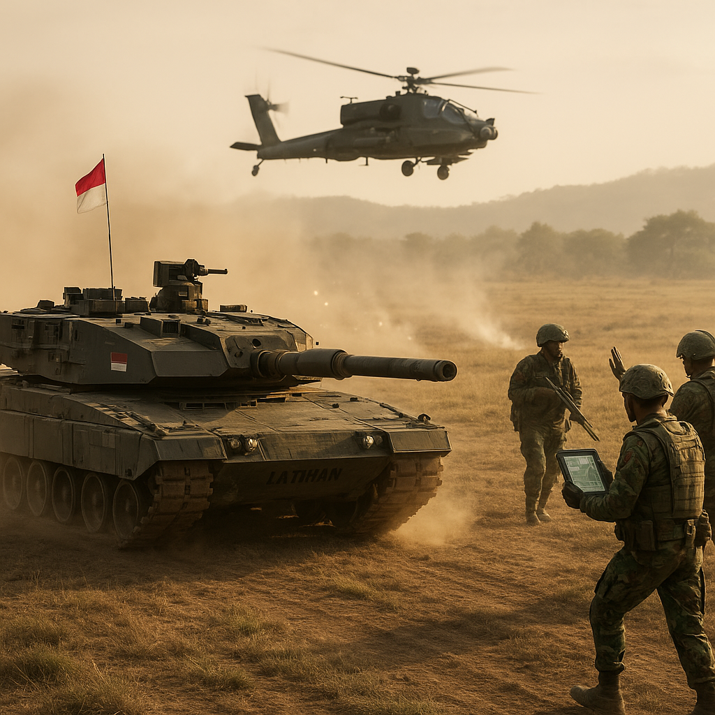 Simulasi Combined Arms: Integrasi Tank Leopard 2RI, Heli Apache, dan Infantry dalam Manuver Offensive