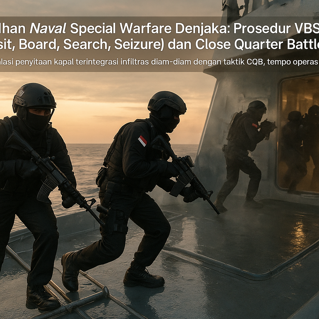 Latihan Naval Special Warfare Denjaka: Prosedur VBSS (Visit, Board, Search, Seizure) dan Close Quarter Battle di Kapal