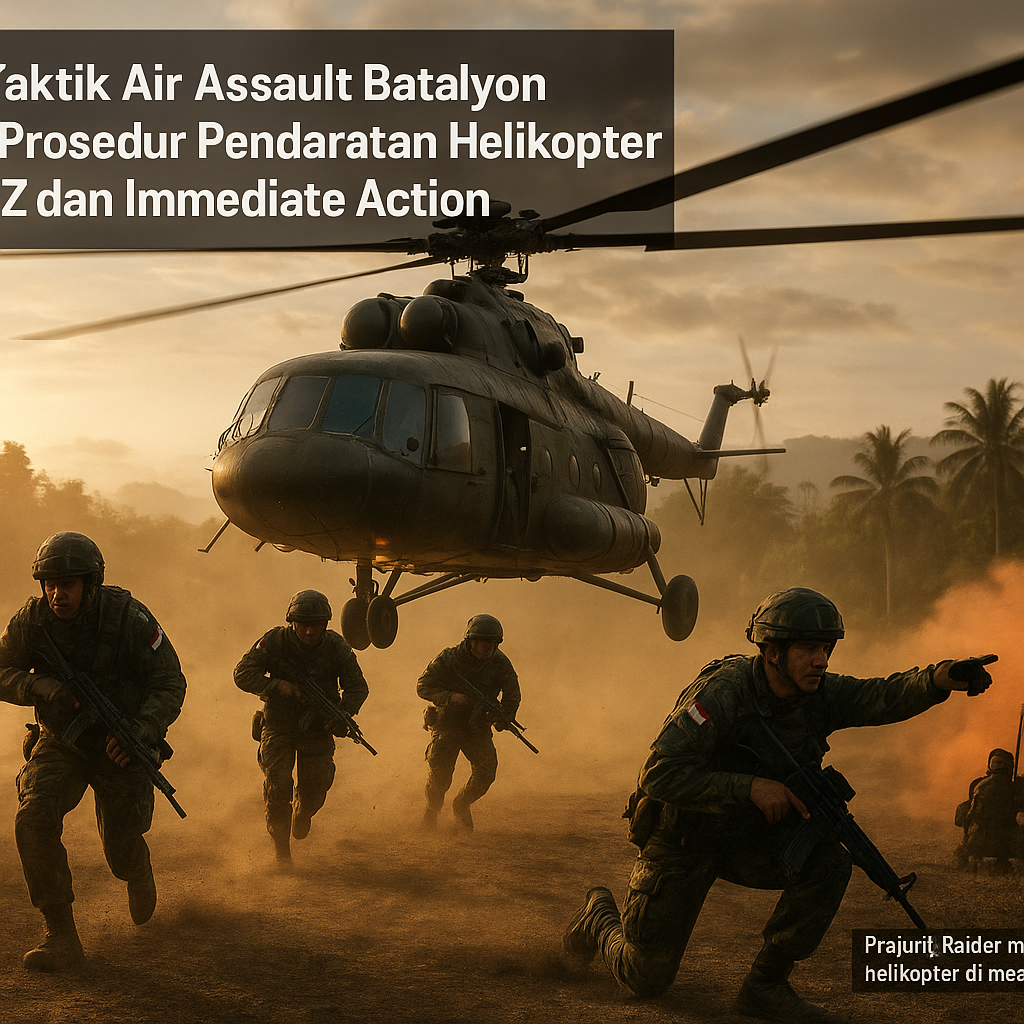 Bedah Taktik Air Assault Batalyon Raider: Prosedur Pendaratan Helikopter di Hot LZ dan Immediate Action