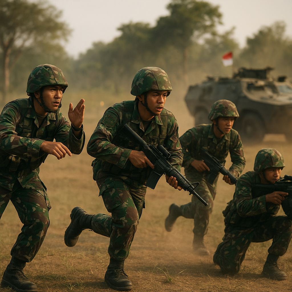 Satgas Yonif 122/TS Latih Pasukan Pemukul Reaksi Cepat Brigade Infanteri 7/R