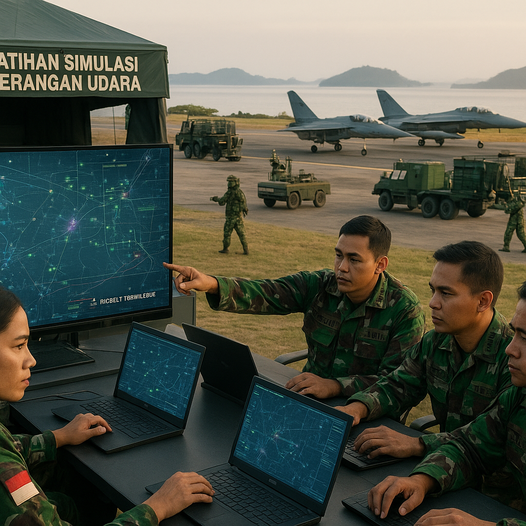 Latihan Simulasi Serangan Udara dengan Pendekatan Sistem Pertahanan Terintegrasi