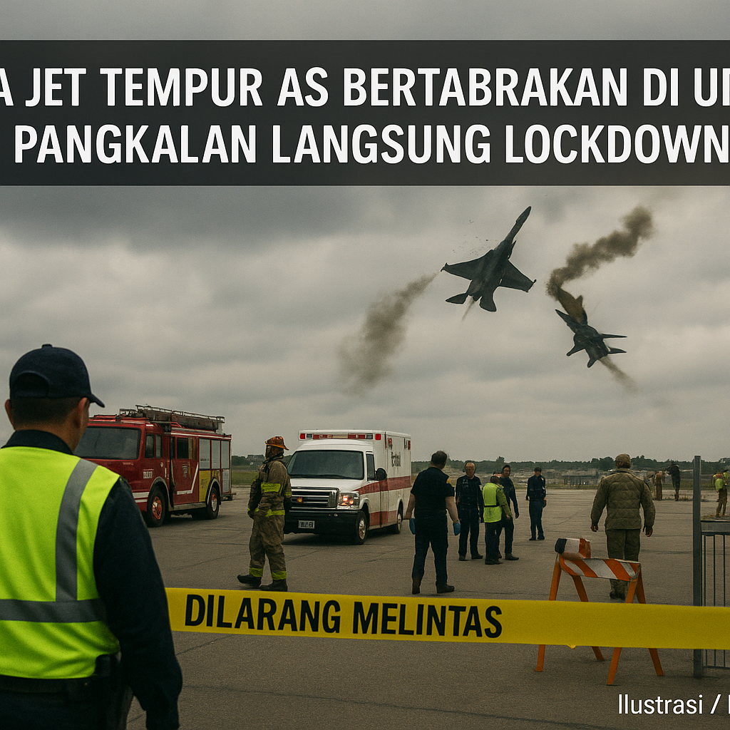 Dua jet tempur AS bertabrakan di udara, pangkalan langsung lockdown