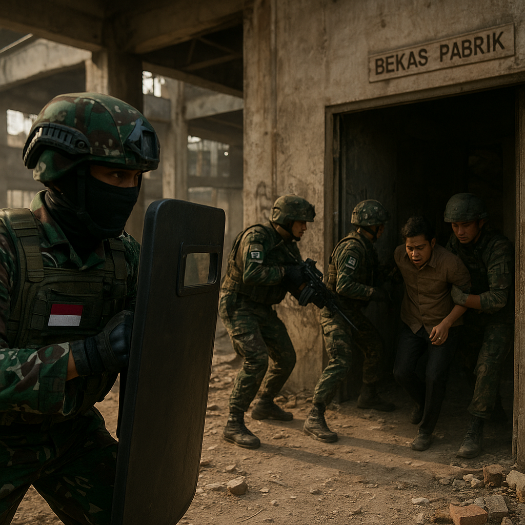 Bedah Taktik 'Perang Kota Terbatas' dalam Latihan Yonif 405/Surya Kusuma di Kompleks Bekas Pabrik