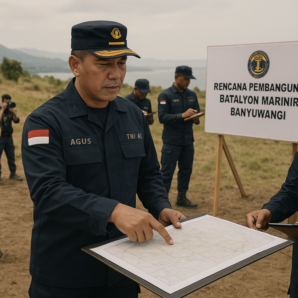 Komandan Kolatmar Survei Lahan untuk Pembangunan Batalyon Marinir Baru di Banyuwangi