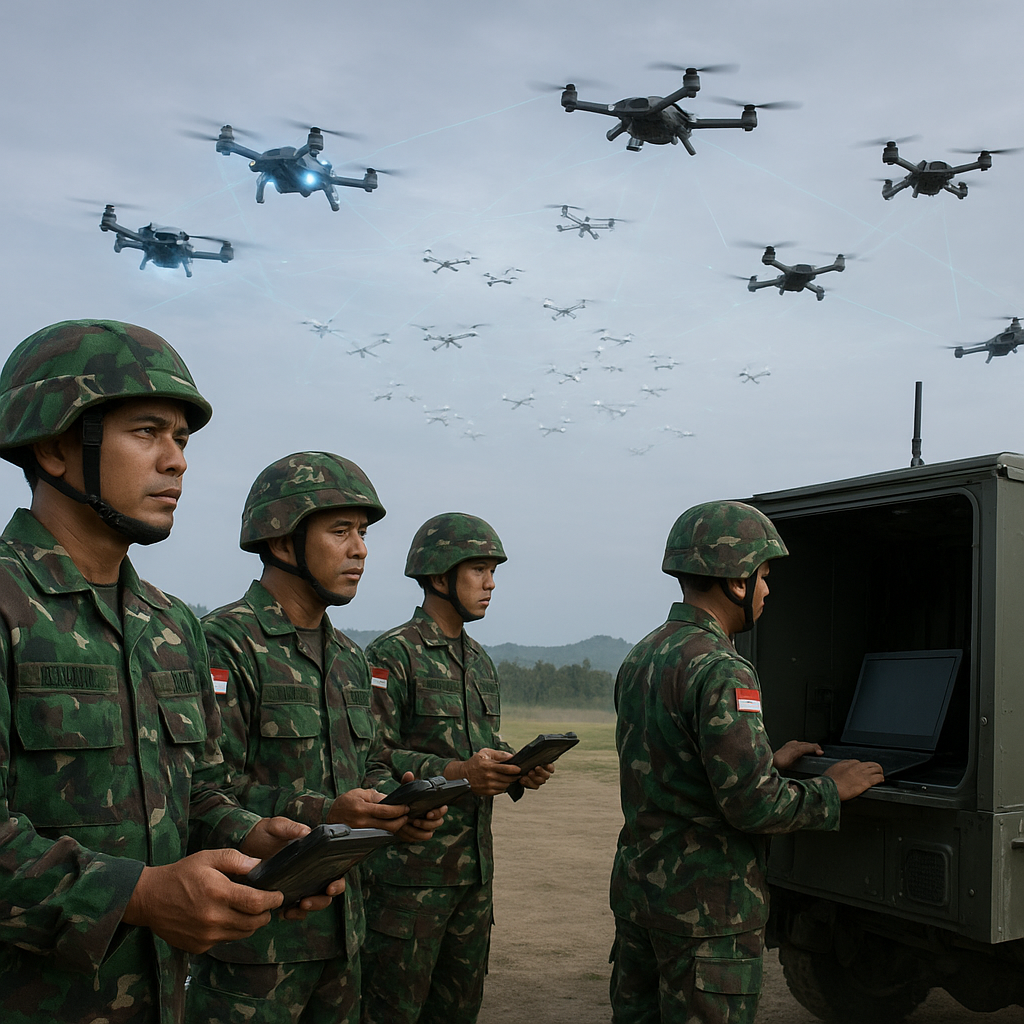 Uji Coba Drone Swarming TNI: Konsep dan Taktik Serangan Autonomous Multi-Domain