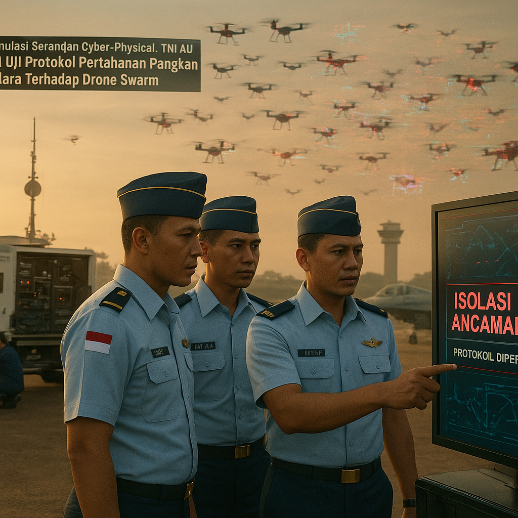 Simulasi Serangan Cyber-Physical: TNI AU Uji Protokol Pertahanan Pangkasan Udara Terhadap Drone Swarm