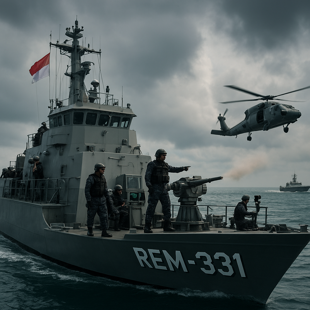 TNI AL Kerahkan KRI REM-331 untuk Latihan Simulasi Perang Laut di Laut Banda