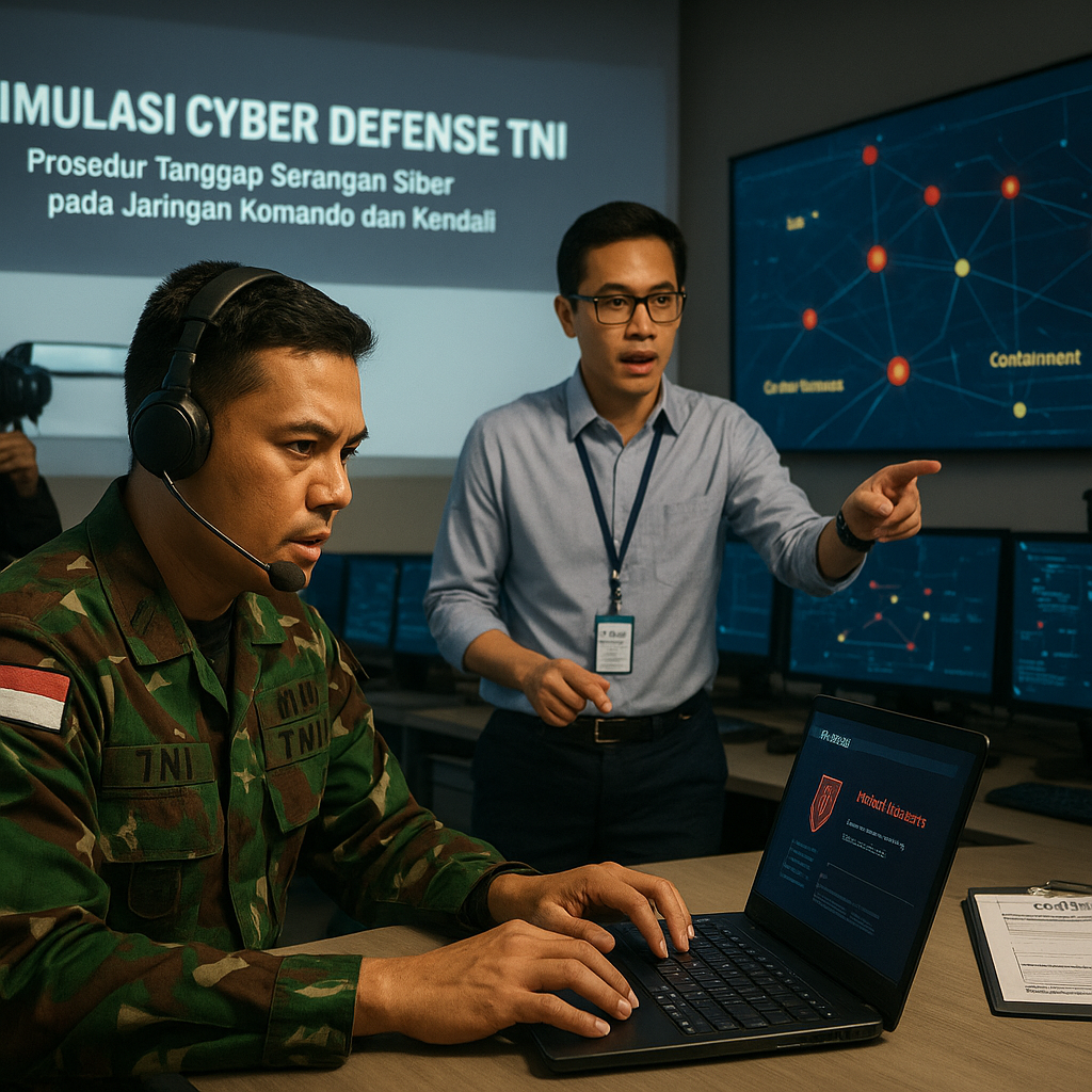 Simulasi Cyber Defense TNI: Prosedur Tanggap Serangan Siber pada Jaringan Komando dan Kendali