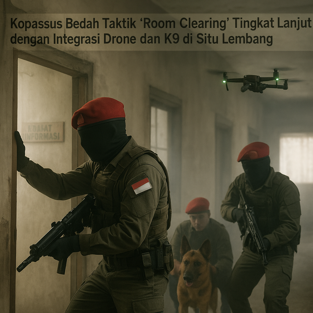 Kopassus Bedah Taktik 'Room Clearing' Tingkat Lanjut dengan Integrasi Drone dan K9 di Situ Lembang