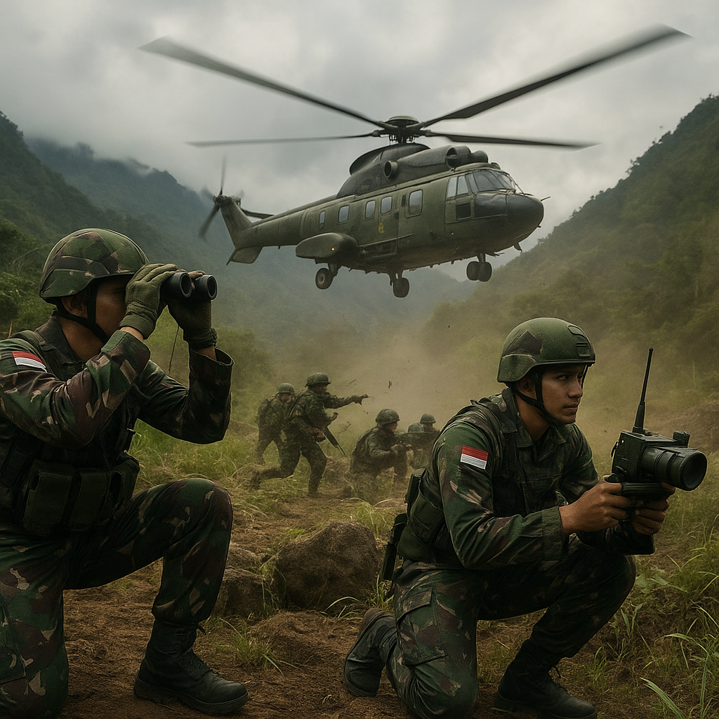 Satuan Bravo 81 Korpasgat Gelar Latihan Operasi Udara dan Darat Terintegrasi di Papua