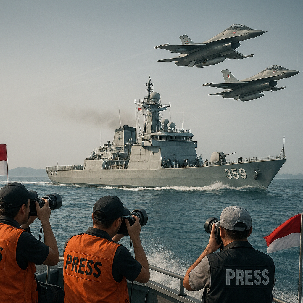 Latihan Operasi Gabungan TNI dengan Pesawat Tempur dan Kapal Perang