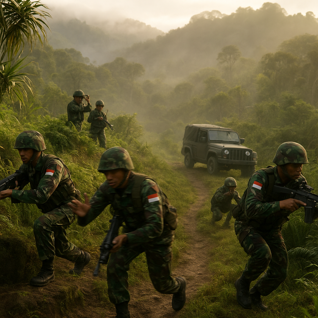 Latihan Tempur TNI di Perbatasan Papua Menggunakan Taktik Counter-Insurgency dengan Pattern of Movement