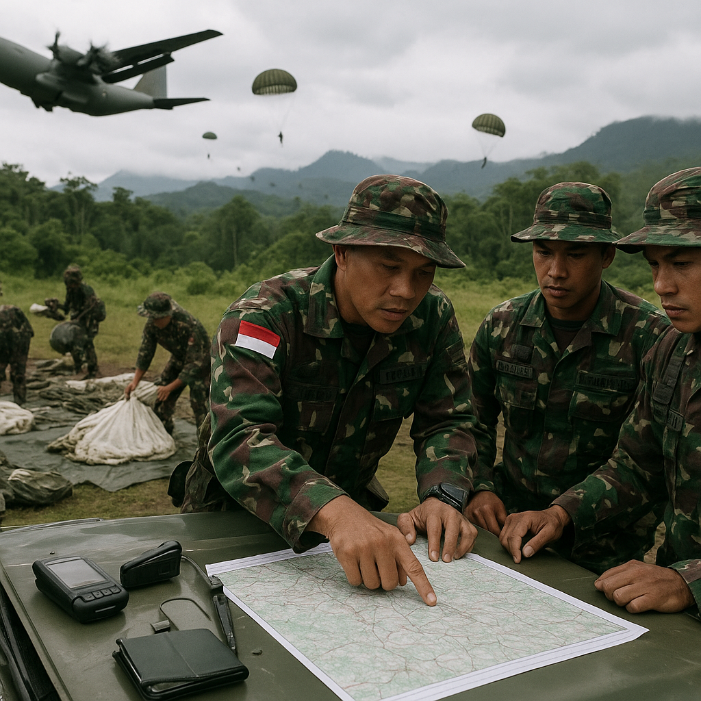 Batalyon Raider TNI AD Melaksanakan Latihan Napak Tilas Operasi Linud di Papua