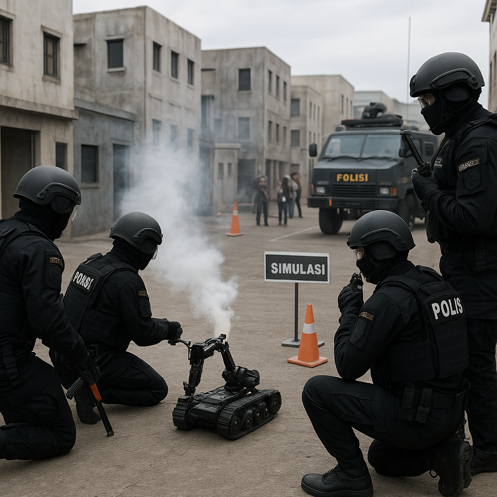 Bedah Taktik Operasi Urban Combat oleh Satuan Gegana Polri di Simulasi Kota Mini