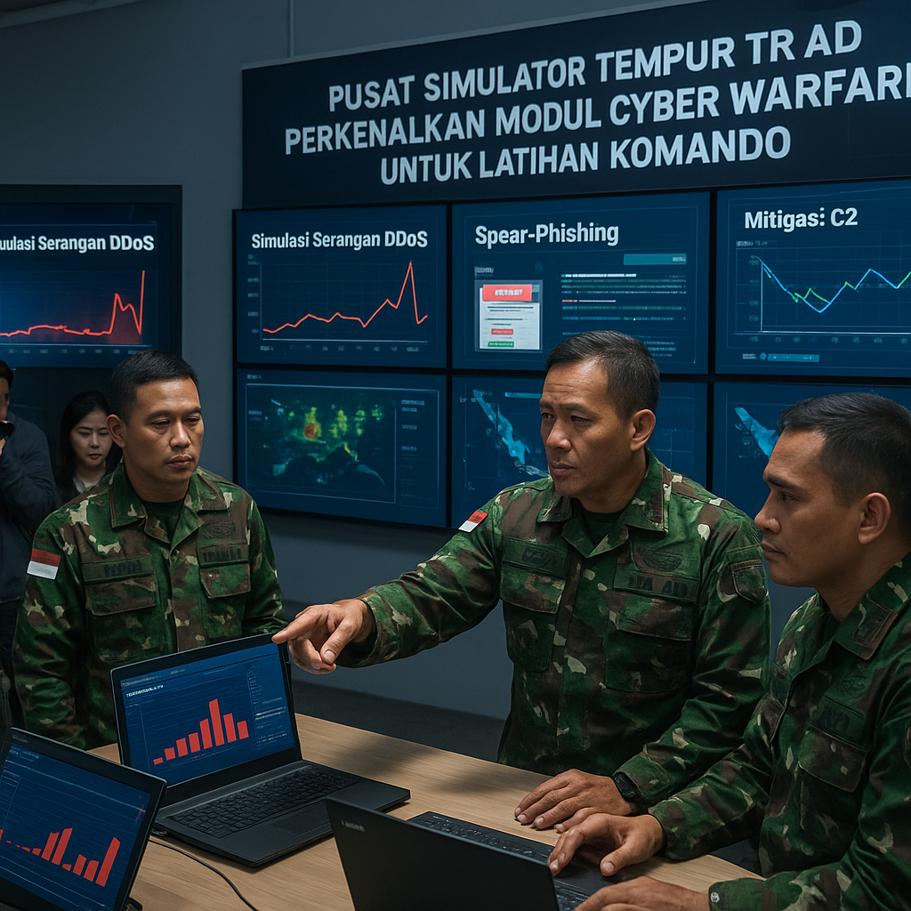 Pusat Simulator Tempur TNI AD Perkenalkan Modul Cyber Warfare untuk Latihan Komando
